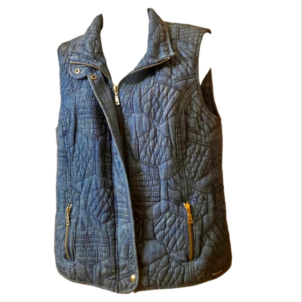 Blue Willi's Quilted Jean Vest Size Small